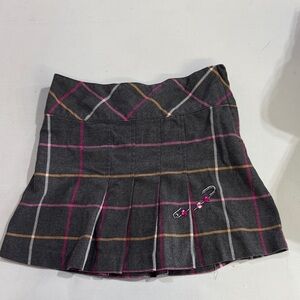 Gymboree Charcoal Skirt with Pink and Gold Stripes